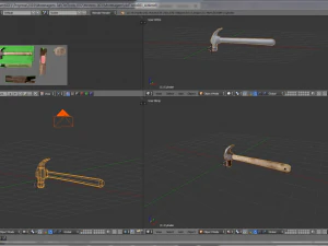 古い道具をハンマーで叩く 3Dモデル