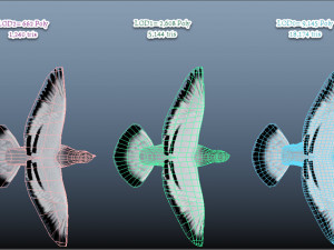 Realistic flying Pigeon - LOOP FLIGHT animations Low-poly Modelo 3D