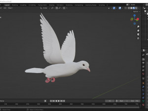 Realistic flying White Dove- LOOP FLIGHT animations Low-poly 3D Model