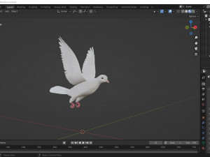 Realistic flying White Dove- LOOP FLIGHT animations Low-poly 3D Model
