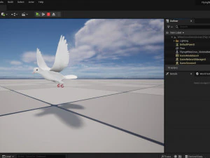 Animazioni di volo realistico White Dove-LOOP FLIGHT Low-poly Modello 3D