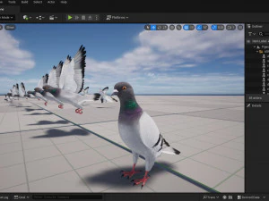 Realistic Animated Rock Pigeon 3D Model