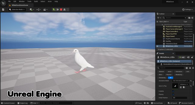 Realistic Animated White Dove Low-Poly 3D Модель In Птица 3DExport