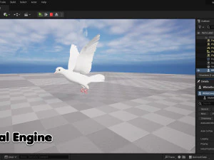 Realistic Animated White Dove Low-poly 3D Model