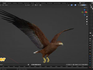 Realistic Animated Golden Eagle 3D Model