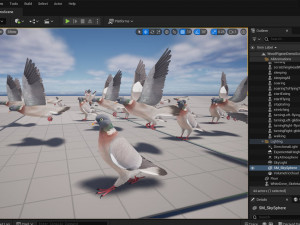 Realistic Animated Wood Pigeon Modello 3D