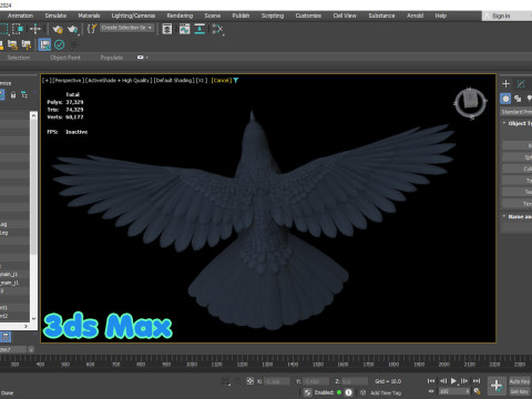 Realistic Animated Carrion Crow Modello 3D