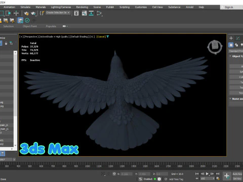 Cornacchia nera animata realistica Modello 3D