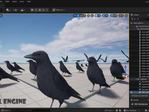 Realistic Animated Carrion Crow Modello 3D