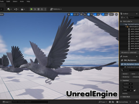Realistic Animated Raven 3D Model