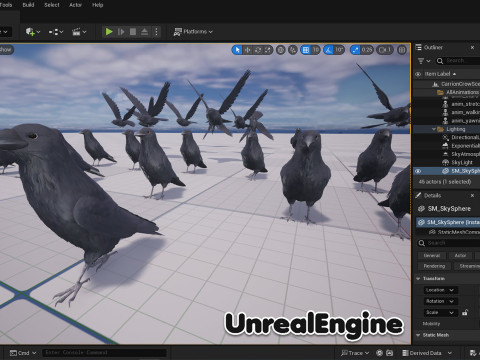 Realistic Animated Raven 3D Model