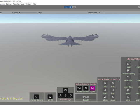 Realistic Animated Raven 3D Model