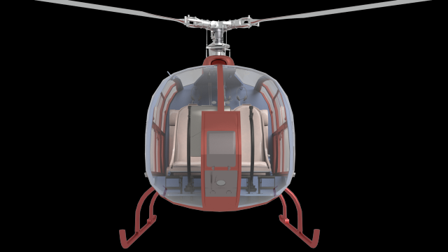 sa 342 gazelle 3D Model .c4d .max .obj .3ds .fbx .stl .blend