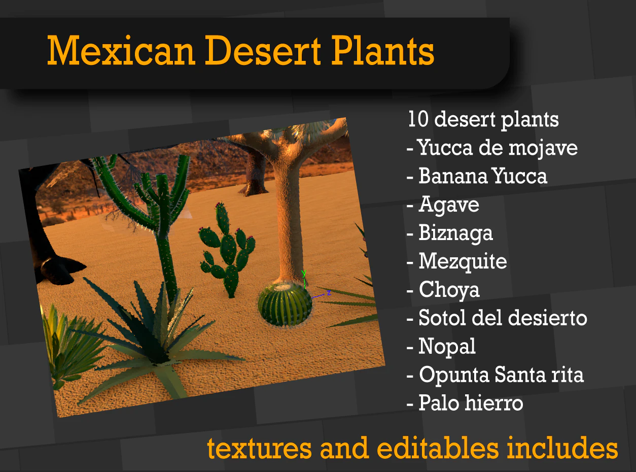 plantasdeserticas 3D Model .c4d .max .obj .3ds .fbx .stl .blend