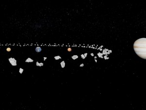 solar system with asteroid belt Model 3D