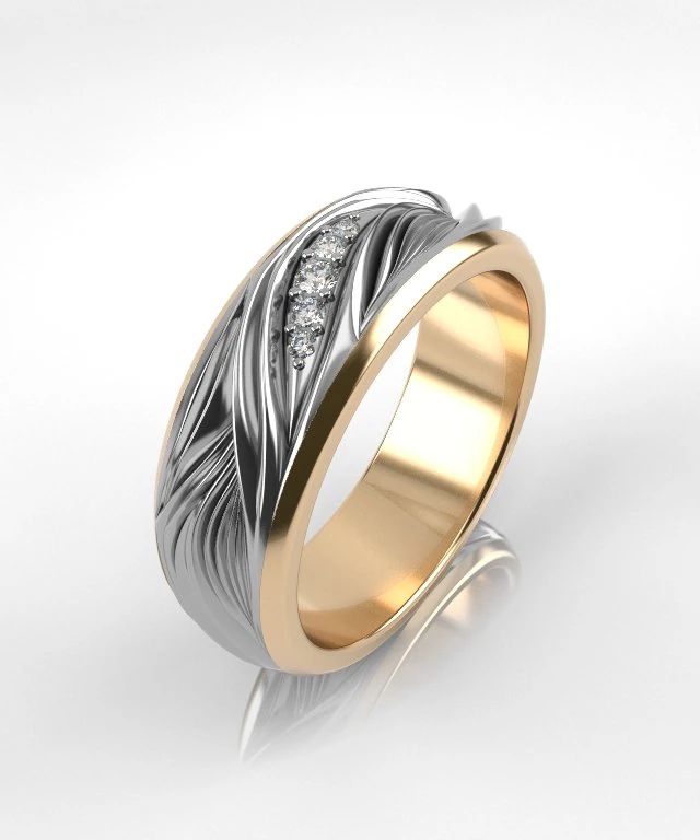 fashion ring 002 wave 3D Print Model .c4d .max .obj .3ds .fbx .stl .blend 
