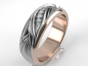 fashion ring 002 wave Modello di stampa 3D