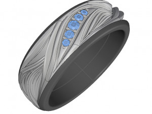 fashion ring 002 wave Modello di stampa 3D