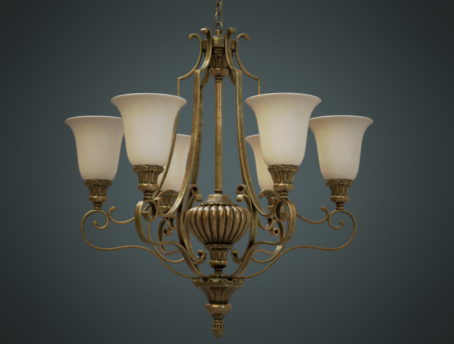 Classic chandelier 02 3D Модель .c4d .max .obj .3ds .fbx .stl .blend 