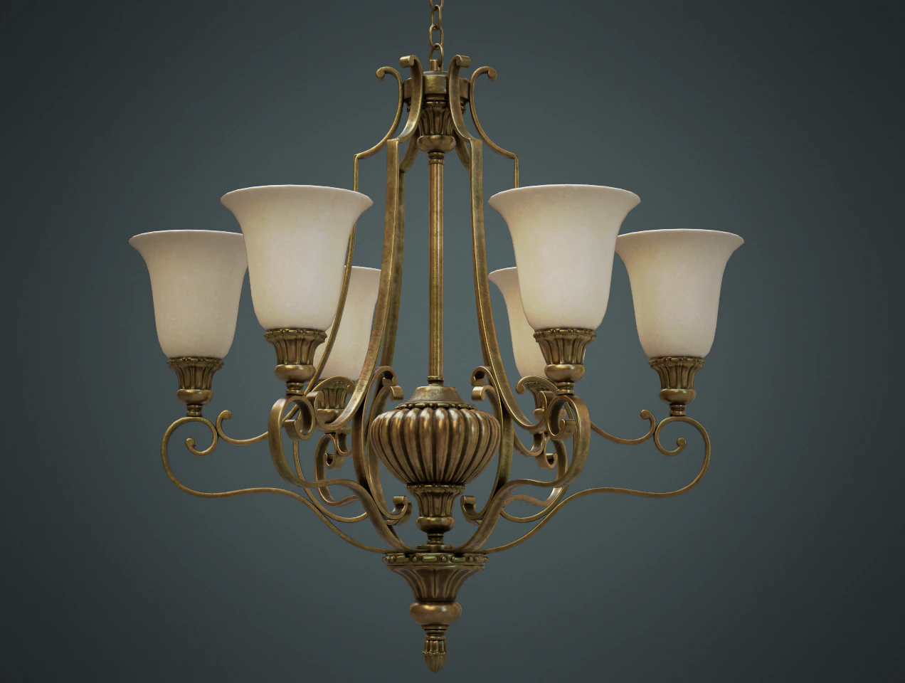 Classic chandelier 02 3D Model .c4d .max .obj .3ds .fbx .stl .blend 
