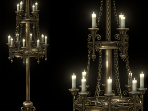 big brass candle stand 3D Model