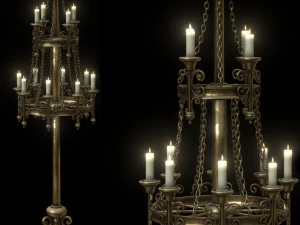 big brass candle stand 3D Model