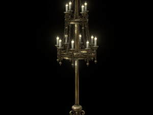big brass candle stand 3D मॉडल