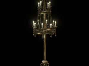 big brass candle stand 3D Model