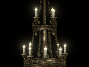 big brass candle stand 3D मॉडल