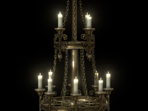 big brass candle stand 3D Model