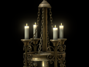 big brass candle stand 3D मॉडल