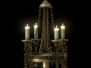 big brass candle stand 3D Model