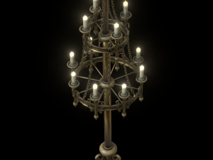 big brass candle stand 3D मॉडल