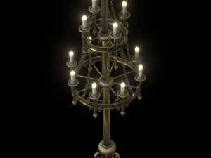 big brass candle stand 3D Model