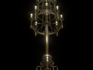 big brass candle stand 3D मॉडल