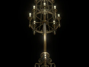 big brass candle stand 3D Model