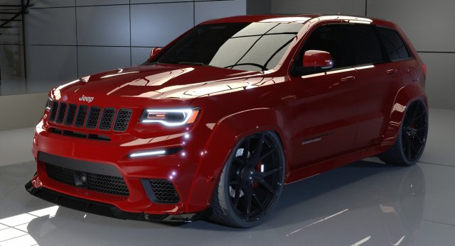 Jeep Grand Cherokee Trackhawk 2021 Bodykit 3D-Modell .c4d .max .obj .3ds .fbx .stl .blend 