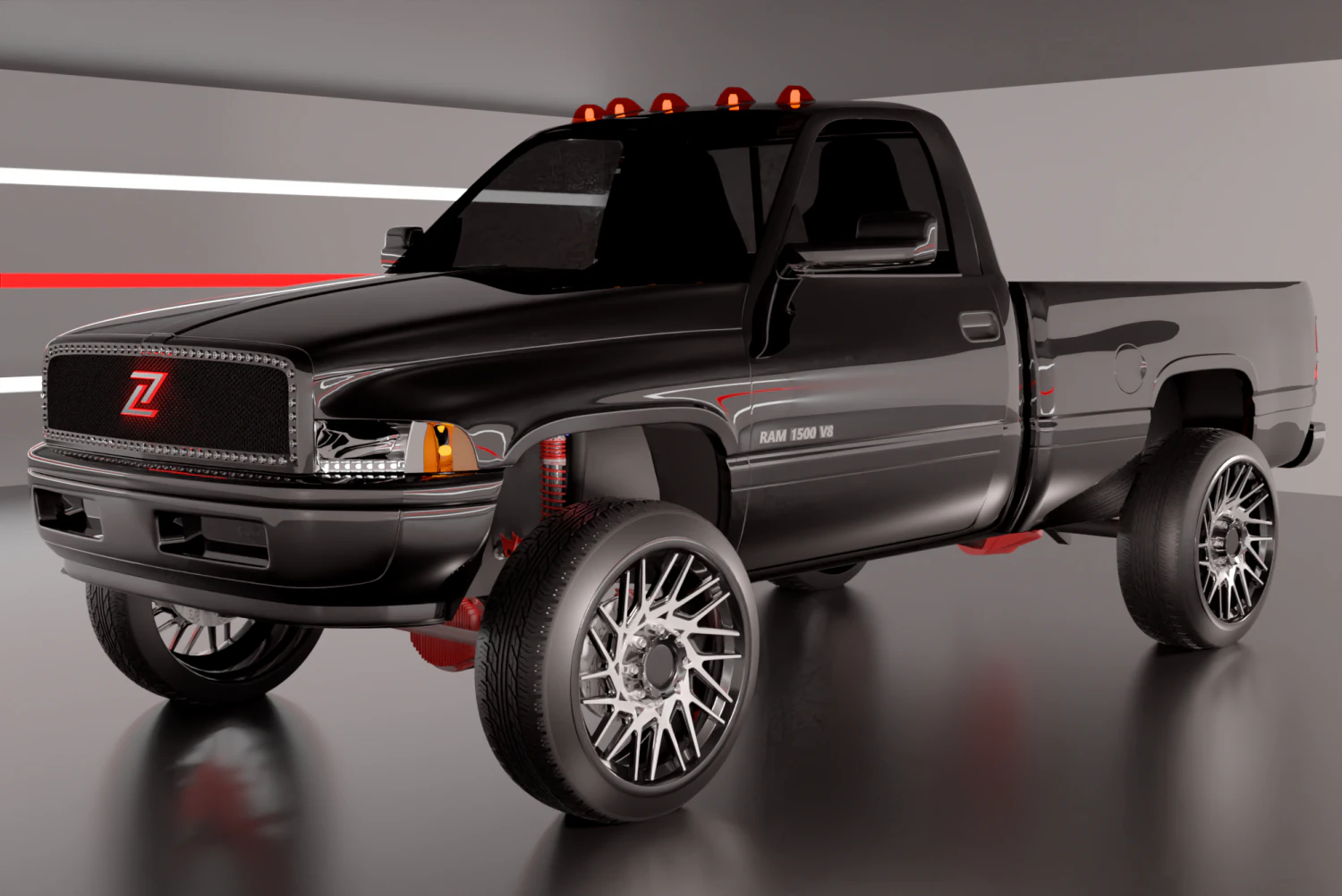 Dodge Ram 1500 old 3D Model .c4d .max .obj .3ds .fbx .stl .blend 