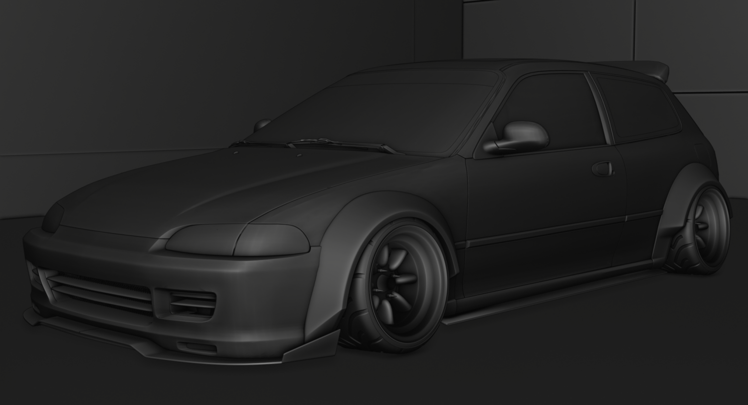 Honda Civic 98 Modified 3D Модель in Спортивные 3DExport
