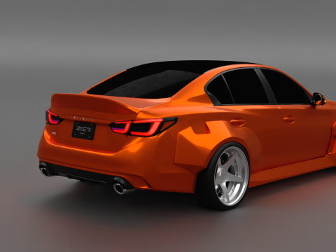 Infiniti Q50 2023 Widebody Kit 3D Model