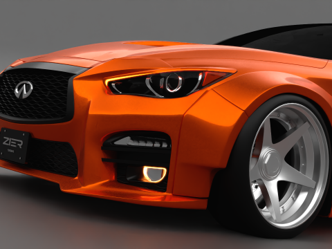Infiniti Q50 2023 Widebody Kit 3D Model