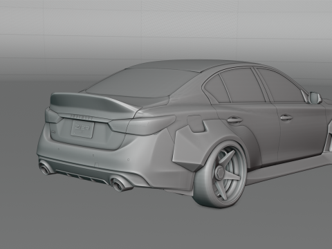 Infiniti Q50 2023 Widebody Kit 3D Model