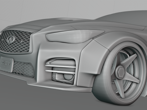 Infiniti Q50 2023 Widebody Kit 3D Model