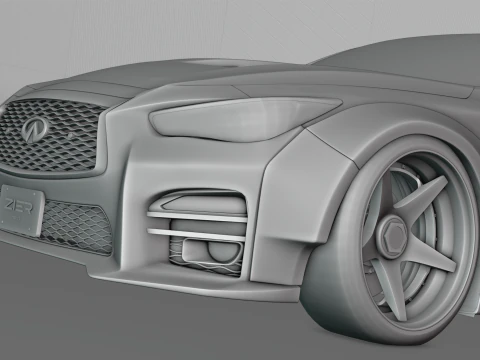 Infiniti Q50 2023 Widebody Kit 3D Model