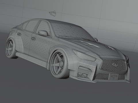 Infiniti Q50 2023 Widebody Kit 3D Model