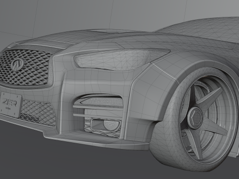 Infiniti Q50 2023 Widebody Kit 3D Model