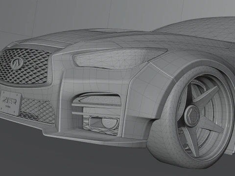 Infiniti Q50 2023 Widebody Kit 3D Model