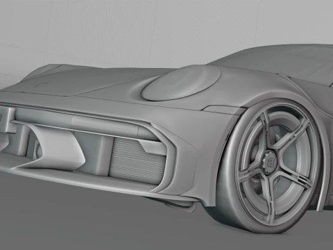 Porsche 992 Carrera 4s Brabus Rocket R 3D Model