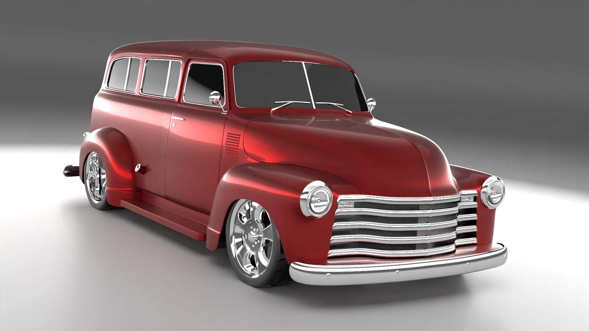 Chevrolet 1950 Suburban Carryvall 3D Model .c4d .max .obj .3ds .fbx .stl .blend 