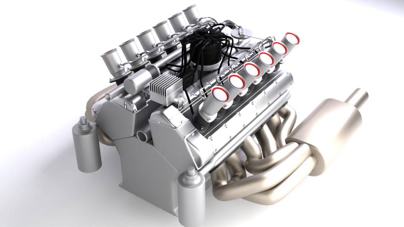 Jaguar XJ13 V12 Engine 3D Model .c4d .max .obj .3ds .fbx .stl .blend 